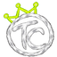 Trench Chimps white brush TC logo with lime crown